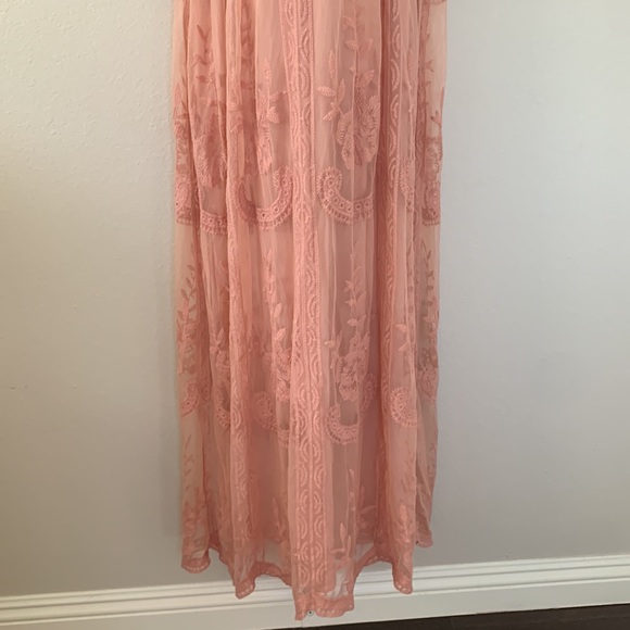 Pinkblush Pink Lace Overlay V Neck Maternity Maxi Dress - Picture 7 of 15